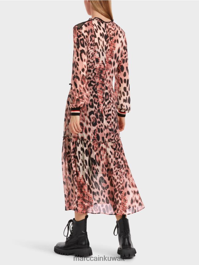 Marc Cain فستان طويل بطبعة فرو حيواني LVN0D614 ملابس كامباري