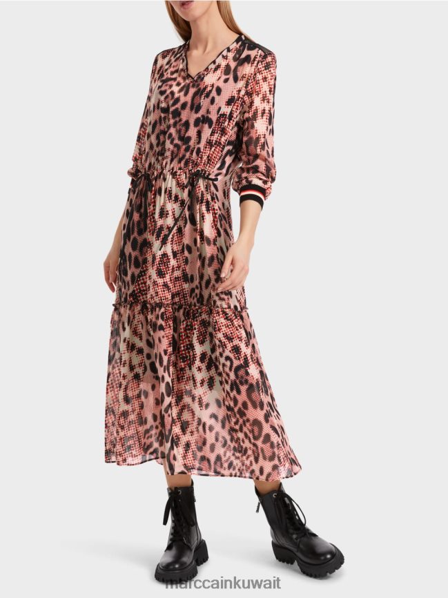 Marc Cain فستان طويل بطبعة فرو حيواني LVN0D614 ملابس كامباري