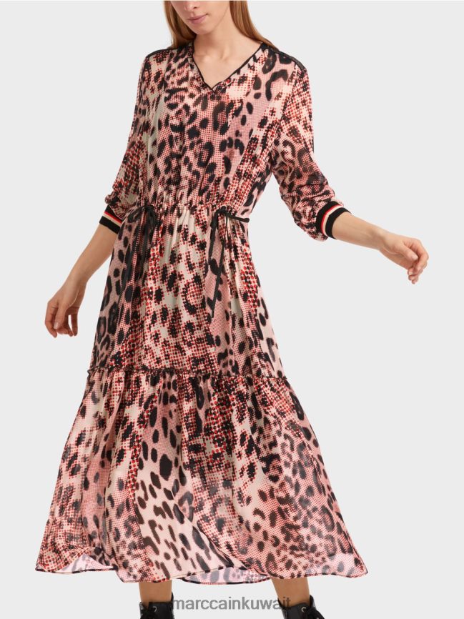Marc Cain فستان طويل بطبعة فرو حيواني LVN0D614 ملابس كامباري