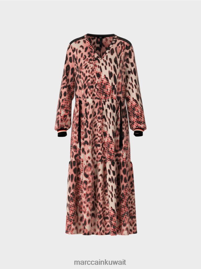 Marc Cain فستان طويل بطبعة فرو حيواني LVN0D614 ملابس كامباري