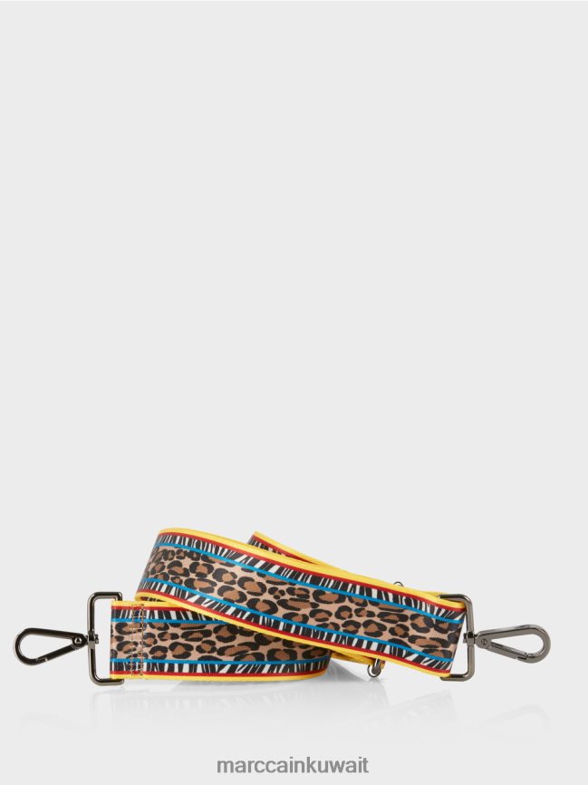 Marc Cain حقيبة كتف بتصميم منقوش LVN0D61502 ملحق قهوة ناعمة