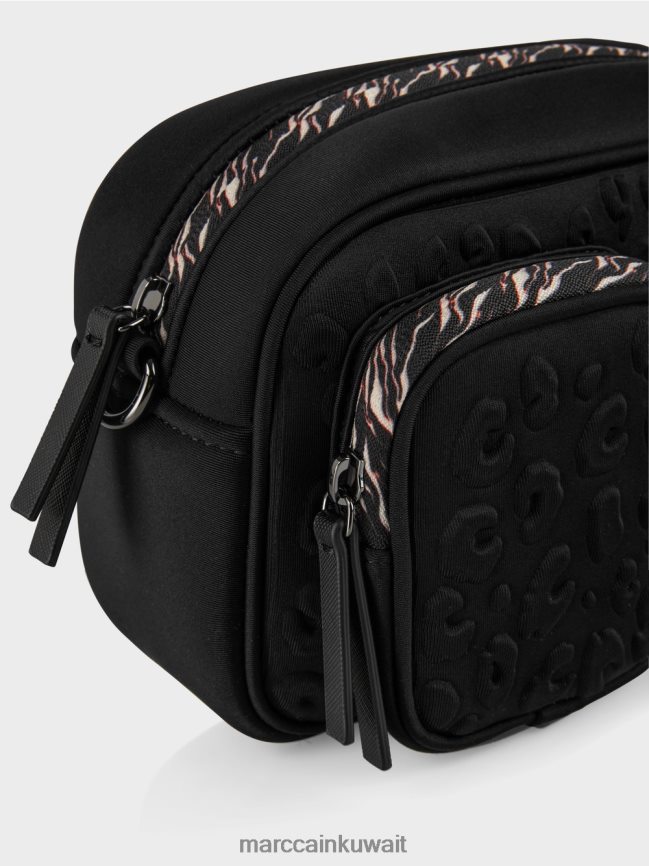 Marc Cain حقيبة كتف بتصميم منقوش LVN0D61517 ملحق أسود