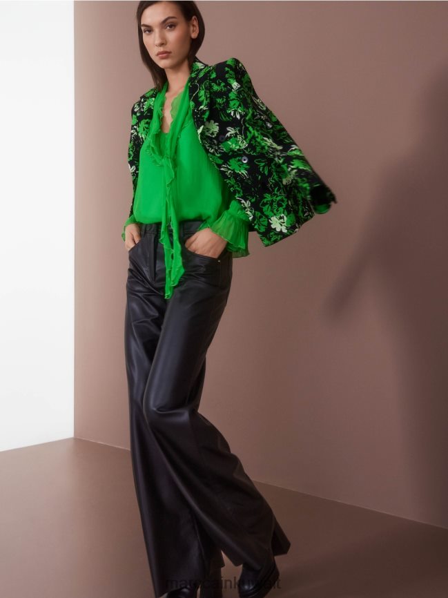 Marc Cain بليزر بتصميم زهور LVN0D6151 ملابس التفاح الأخضر الداكن