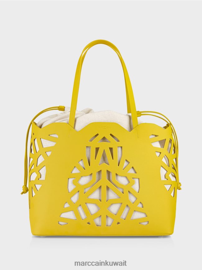 Marc Cain حقيبة عملية "إعادة التفكير معًا". LVN0D61528 ملحق الليمون الأخضر