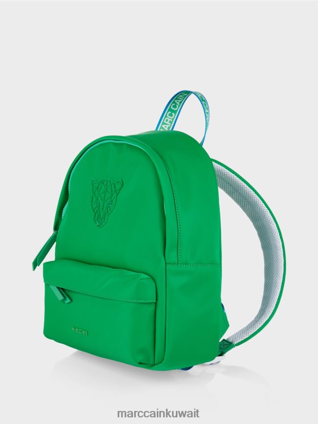 Marc Cain حقيبة ظهر مزينة برأس النمر LVN0D61530 ملحق ورقة ريحان مشرقة