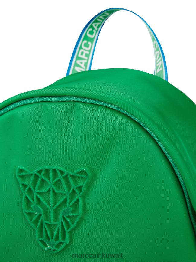 Marc Cain حقيبة ظهر مزينة برأس النمر LVN0D61530 ملحق ورقة ريحان مشرقة
