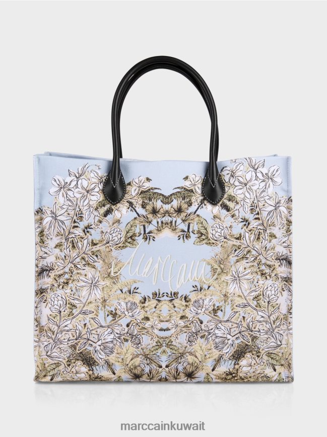Marc Cain حمل حقيبة في نمط الأزهار LVN0D61533 ملحق مسحوق أزرق فاتح