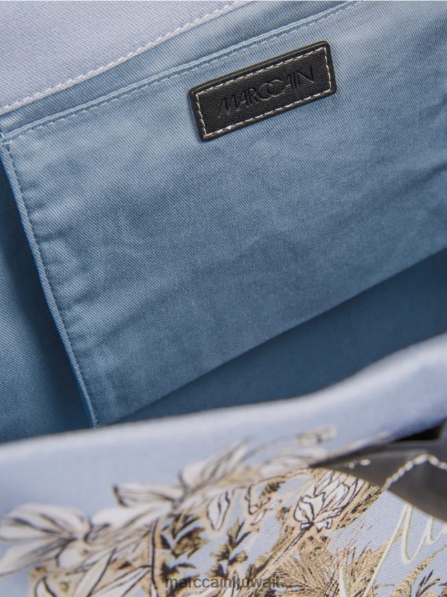 Marc Cain حمل حقيبة في نمط الأزهار LVN0D61533 ملحق مسحوق أزرق فاتح