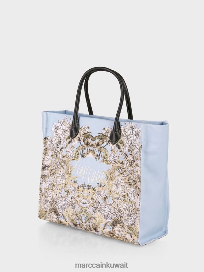 Marc Cain حمل حقيبة في نمط الأزهار LVN0D61533 ملحق مسحوق أزرق فاتح