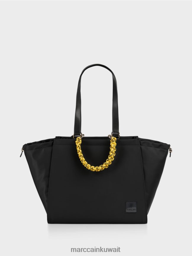 Marc Cain حقيبة بمقبض كروشيه "إعادة التفكير معًا". LVN0D61534 ملحق أسود