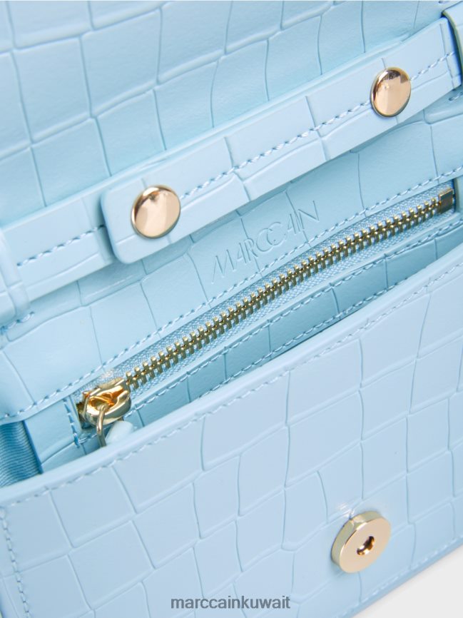 Marc Cain حقيبة كتف مع حلقة زخرفية LVN0D61536 ملحق الغلاف الجوي الأزرق