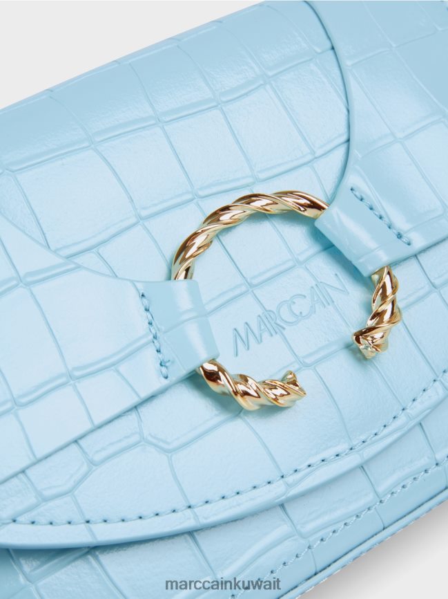 Marc Cain حقيبة كتف مع حلقة زخرفية LVN0D61536 ملحق الغلاف الجوي الأزرق