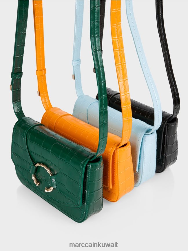 Marc Cain حقيبة كتف مع حلقة زخرفية LVN0D61536 ملحق الغلاف الجوي الأزرق