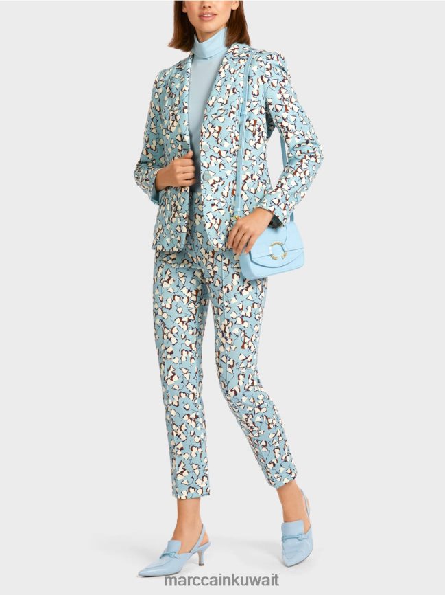 Marc Cain حقيبة كتف مع حلقة زخرفية LVN0D61536 ملحق الغلاف الجوي الأزرق