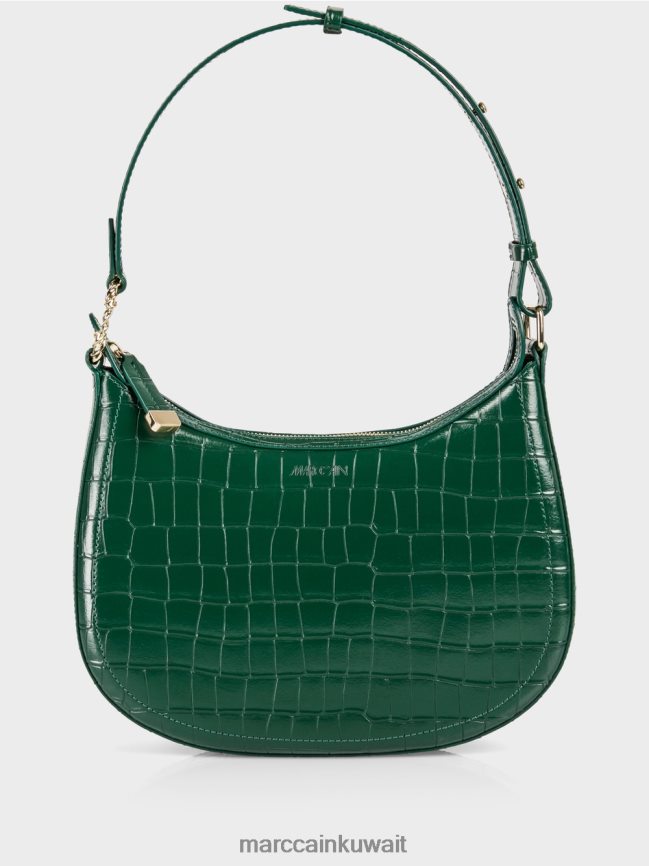 Marc Cain حقيبة تمساح صناعية بمقبض علوي LVN0D61537 ملحق الغابة المظلمة