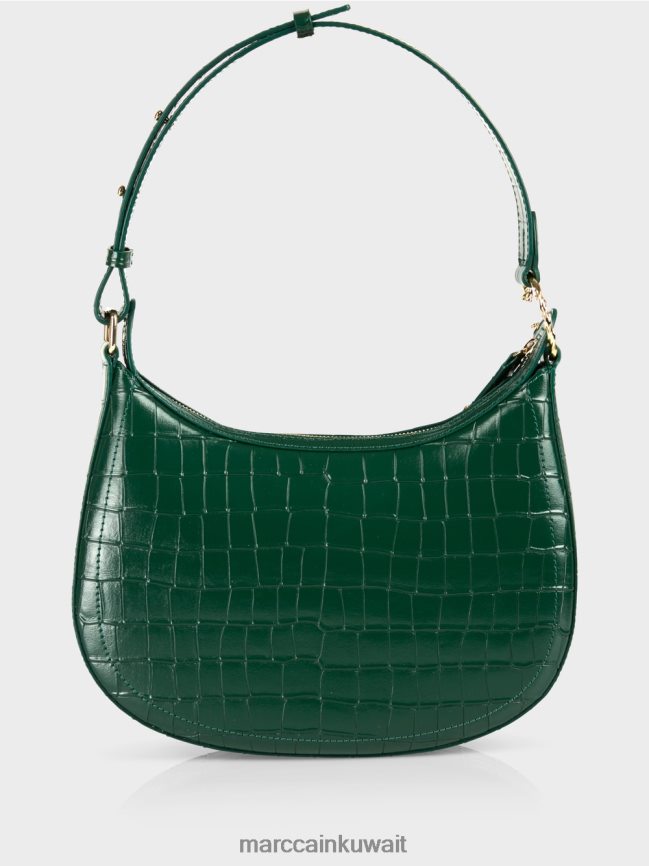 Marc Cain حقيبة تمساح صناعية بمقبض علوي LVN0D61537 ملحق الغابة المظلمة