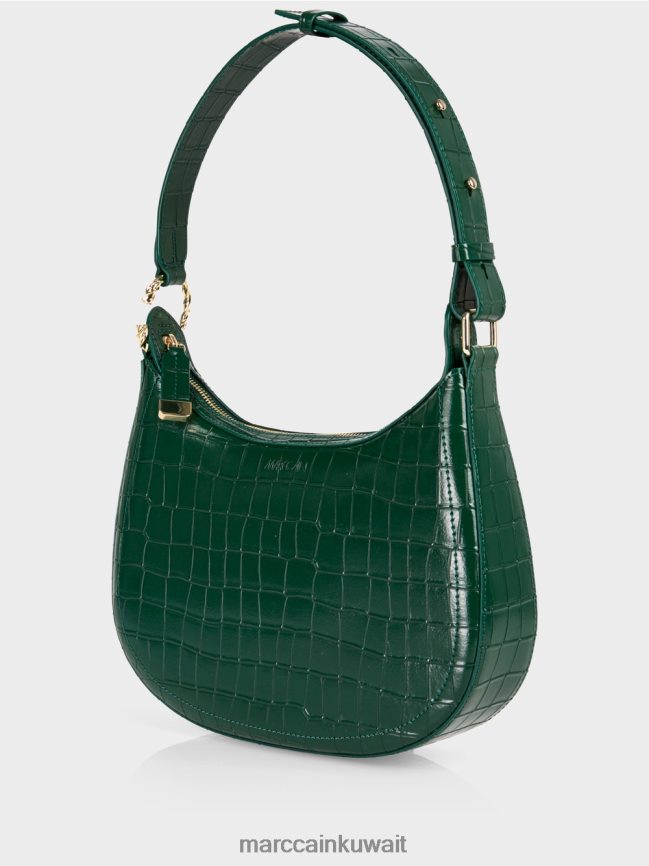 Marc Cain حقيبة تمساح صناعية بمقبض علوي LVN0D61537 ملحق الغابة المظلمة