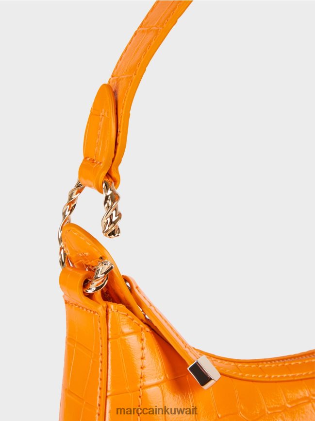 Marc Cain حقيبة تمساح صناعية بمقبض علوي LVN0D61539 ملحق برتقالي واضح