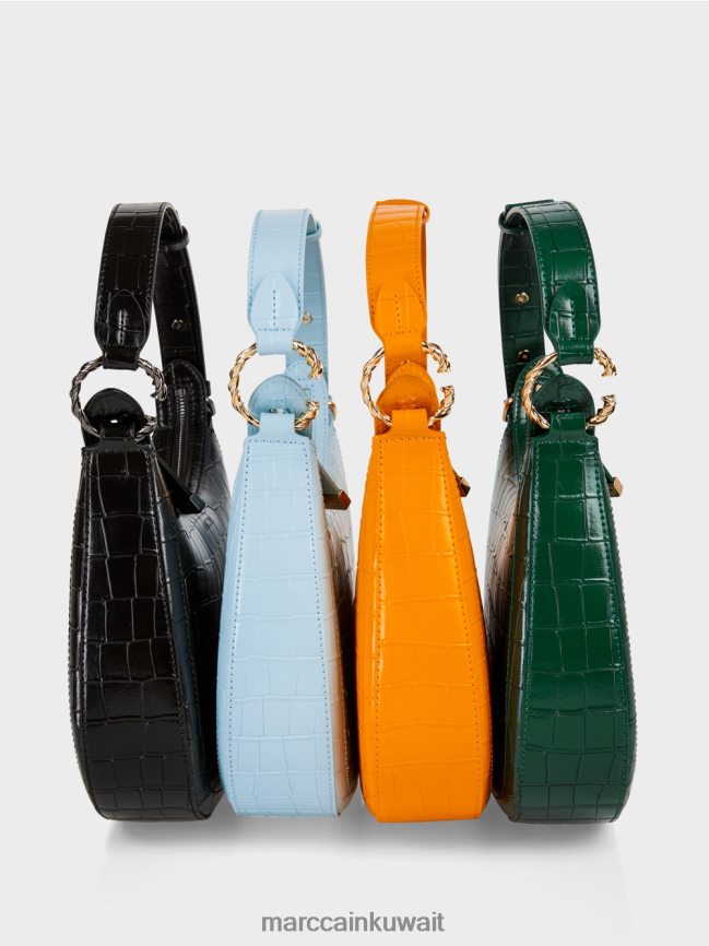 Marc Cain حقيبة تمساح صناعية بمقبض علوي LVN0D61539 ملحق برتقالي واضح