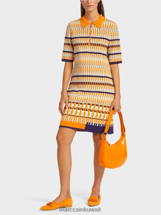 Marc Cain حقيبة تمساح صناعية بمقبض علوي LVN0D61539 ملحق برتقالي واضح