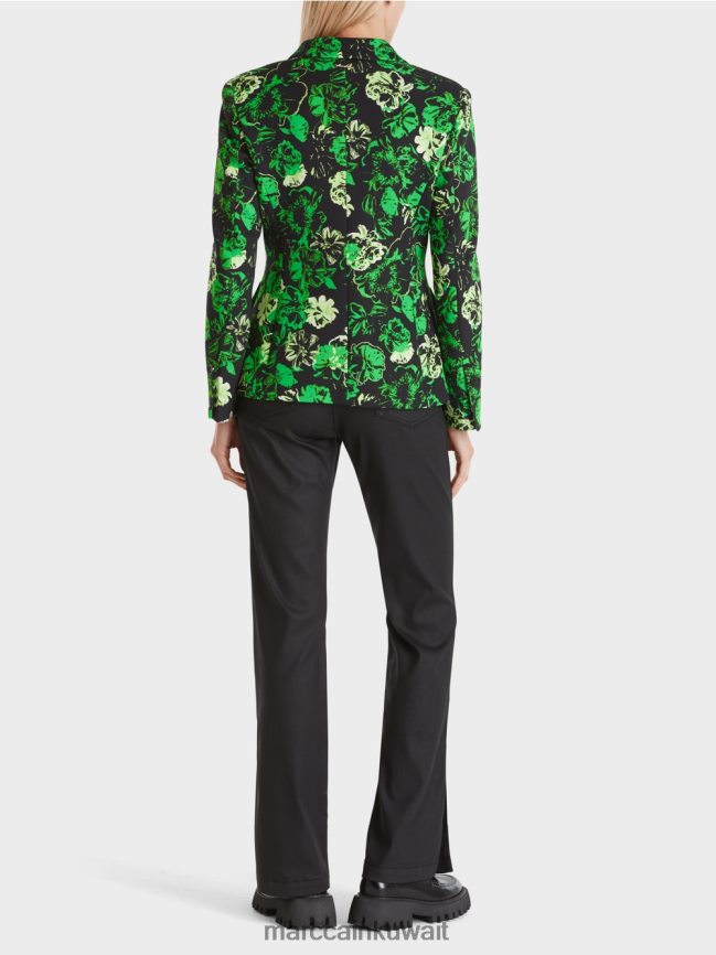 Marc Cain بليزر بطبعة زهور LVN0D6153 ملابس التفاح الأخضر الداكن