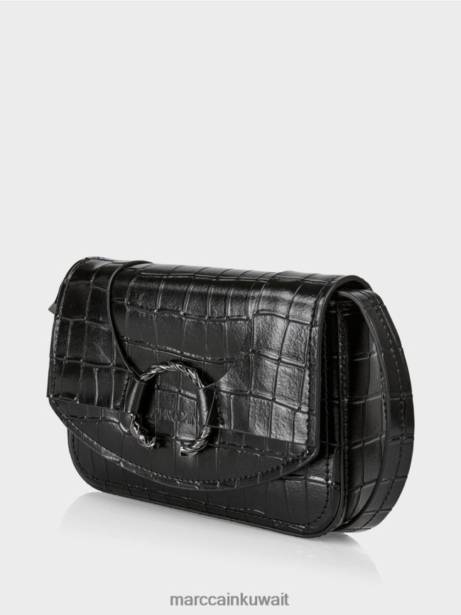 Marc Cain حقيبة كتف مع حلقة زخرفية LVN0D61542 ملحق أسود