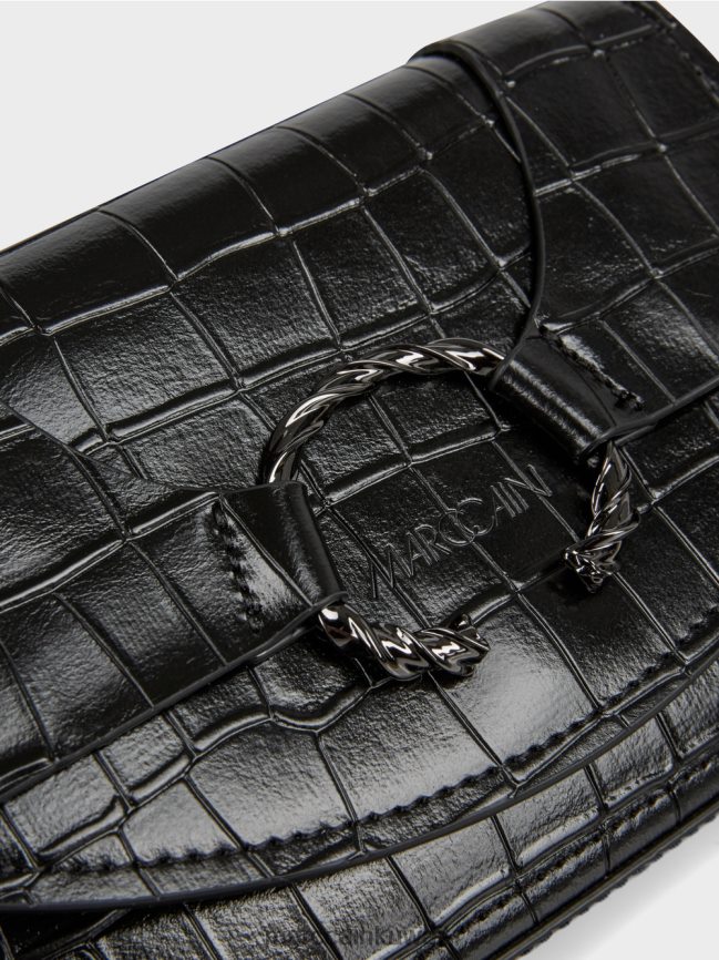 Marc Cain حقيبة كتف مع حلقة زخرفية LVN0D61542 ملحق أسود