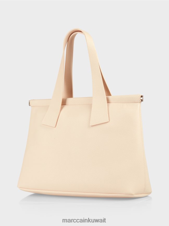 Marc Cain حقيبة كتف من جلد نابا الصناعي مع حزام LVN0D61543 ملحق كريمة