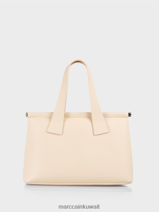 Marc Cain حقيبة كتف من جلد نابا الصناعي مع حزام LVN0D61543 ملحق كريمة