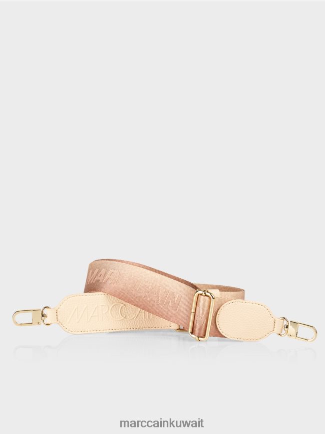Marc Cain حقيبة كتف من جلد نابا الصناعي مع حزام LVN0D61543 ملحق كريمة