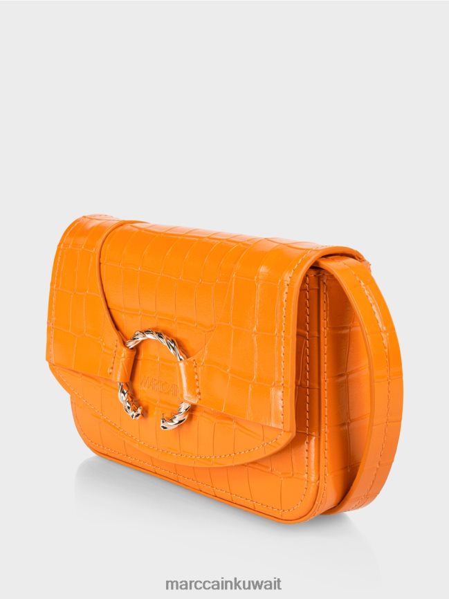 Marc Cain حقيبة كتف مع حلقة زخرفية LVN0D61544 ملحق برتقالي واضح
