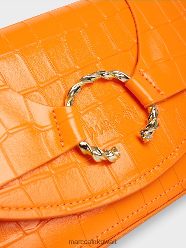 Marc Cain حقيبة كتف مع حلقة زخرفية LVN0D61544 ملحق برتقالي واضح
