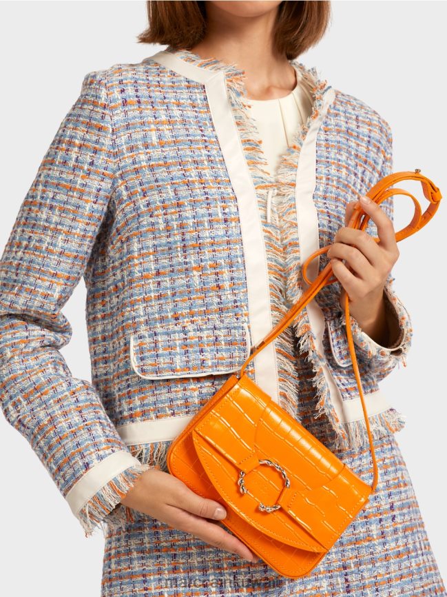 Marc Cain حقيبة كتف مع حلقة زخرفية LVN0D61544 ملحق برتقالي واضح
