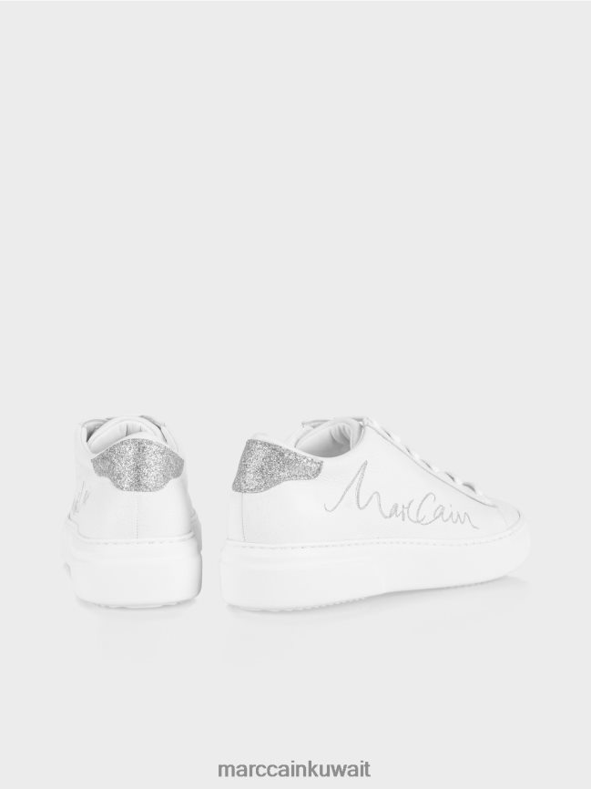 Marc Cain حذاء رياضي برباط مع حروف LVN0D61552 أحذية أبيض