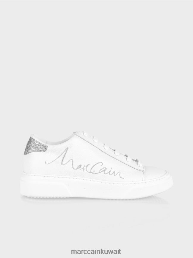 Marc Cain حذاء رياضي برباط مع حروف LVN0D61552 أحذية أبيض