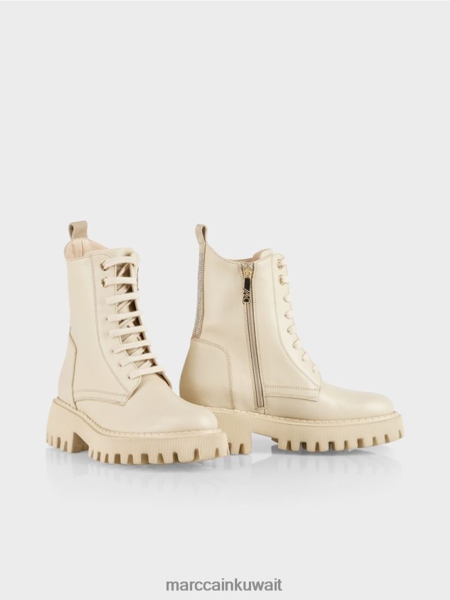 Marc Cain أحذية وعرة مع أحجار الراين LVN0D61557 أحذية كريم غامق