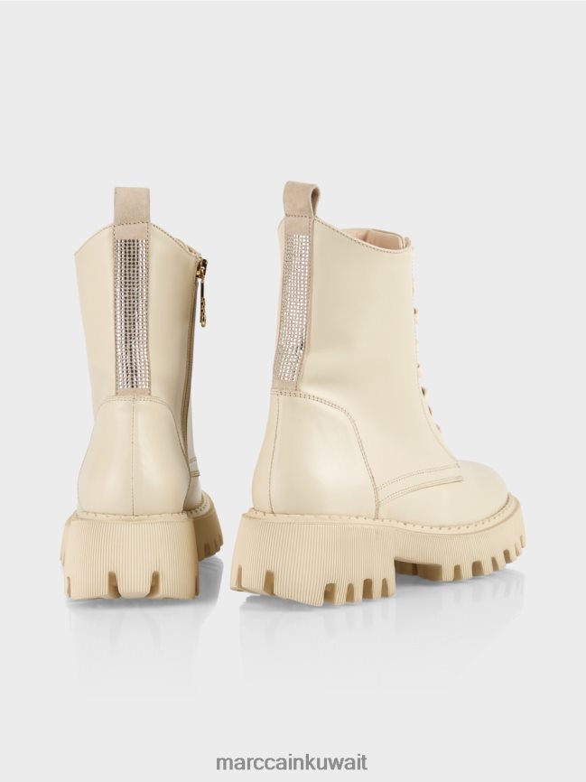 Marc Cain أحذية وعرة مع أحجار الراين LVN0D61557 أحذية كريم غامق