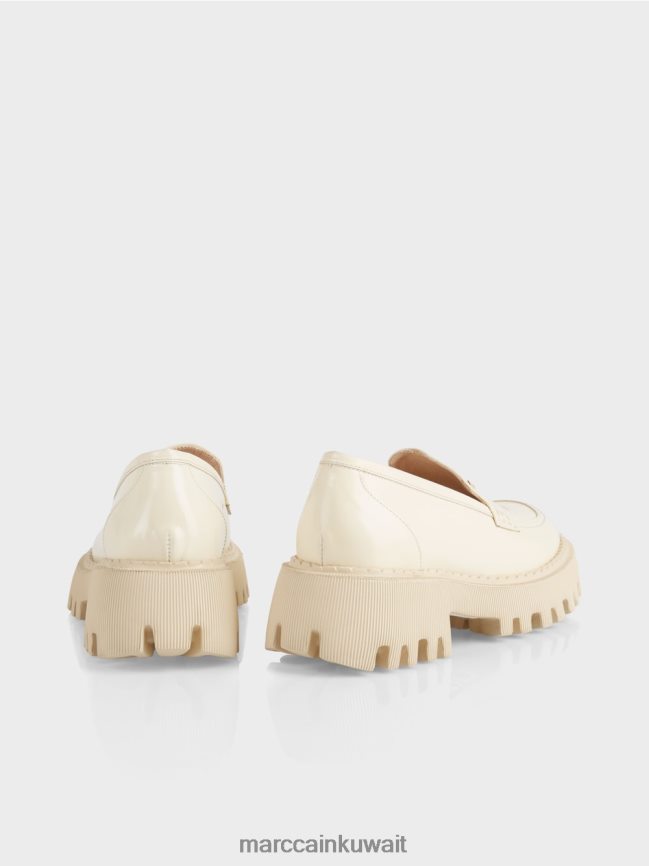 Marc Cain أحذية منخفضة مع خياطة زخرفية LVN0D61558 أحذية كريم غامق