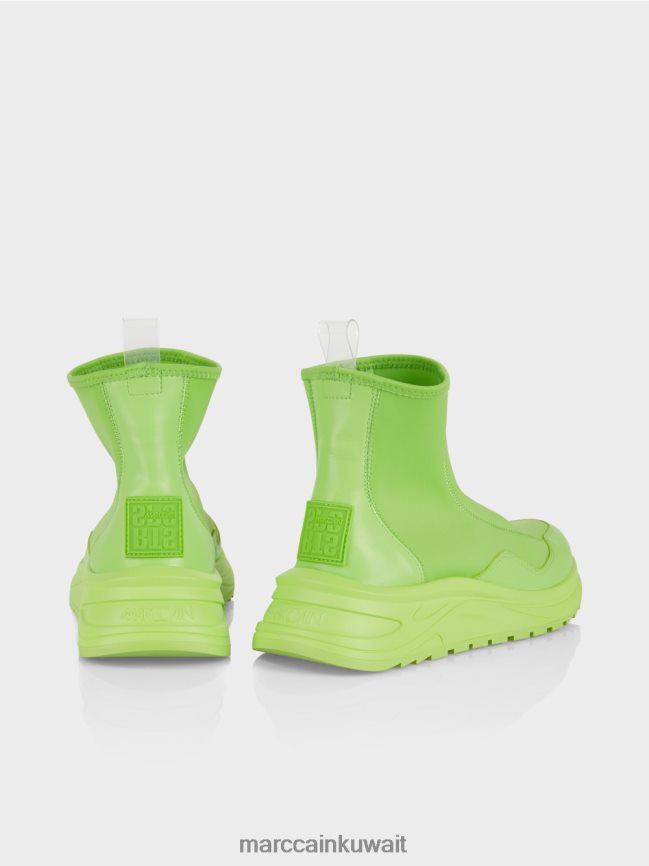 Marc Cain أحذية رياضية متوسطة القطع LVN0D61583 أحذية أخضر صادم مشرق