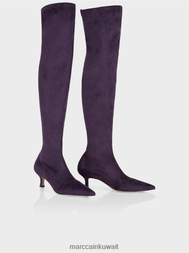 Marc Cain فوق الركبتين بكعب قطة LVN0D61587 أحذية البرقوق المظلل