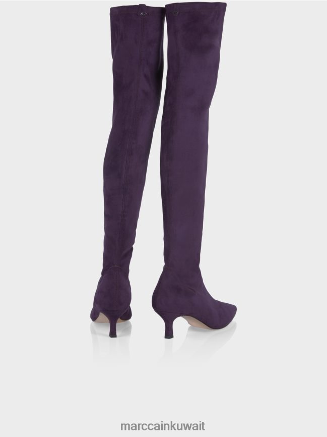 Marc Cain فوق الركبتين بكعب قطة LVN0D61587 أحذية البرقوق المظلل