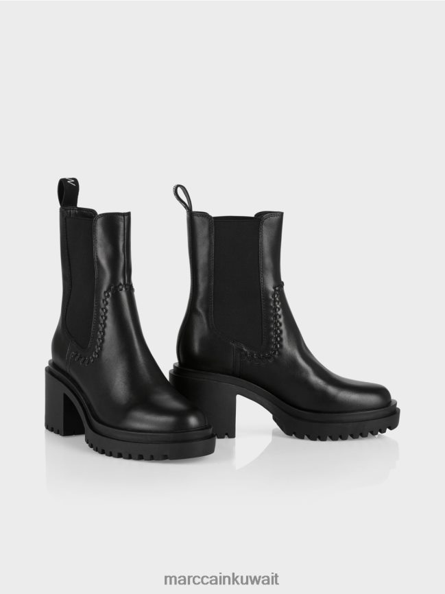 Marc Cain أحذية الكاحل تشيلسي مع كعب كتلة LVN0D61591 أحذية أسود
