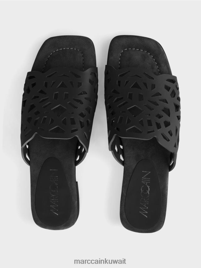 Marc Cain صنادل جيدة التهوية مع فتحات LVN0D61599 أحذية أسود