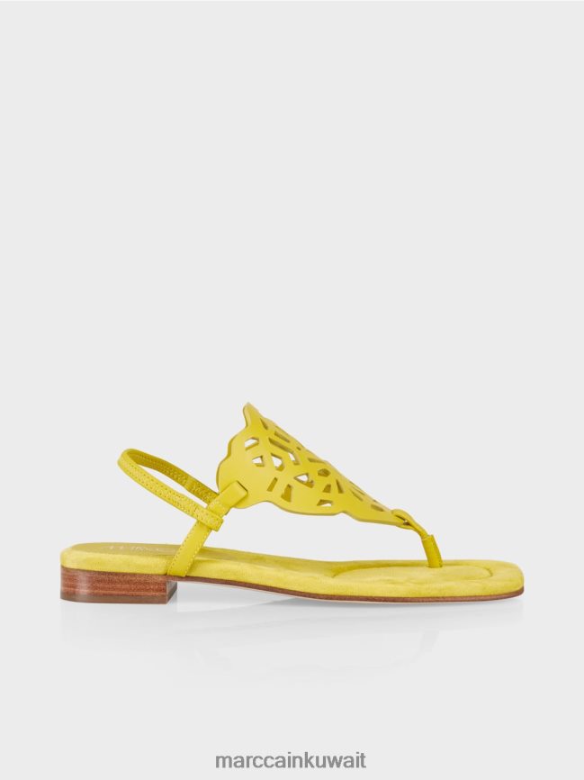 Marc Cain صنادل بمقدمة القدم مع فتحات LVN0D61601 أحذية الليمون الأخضر