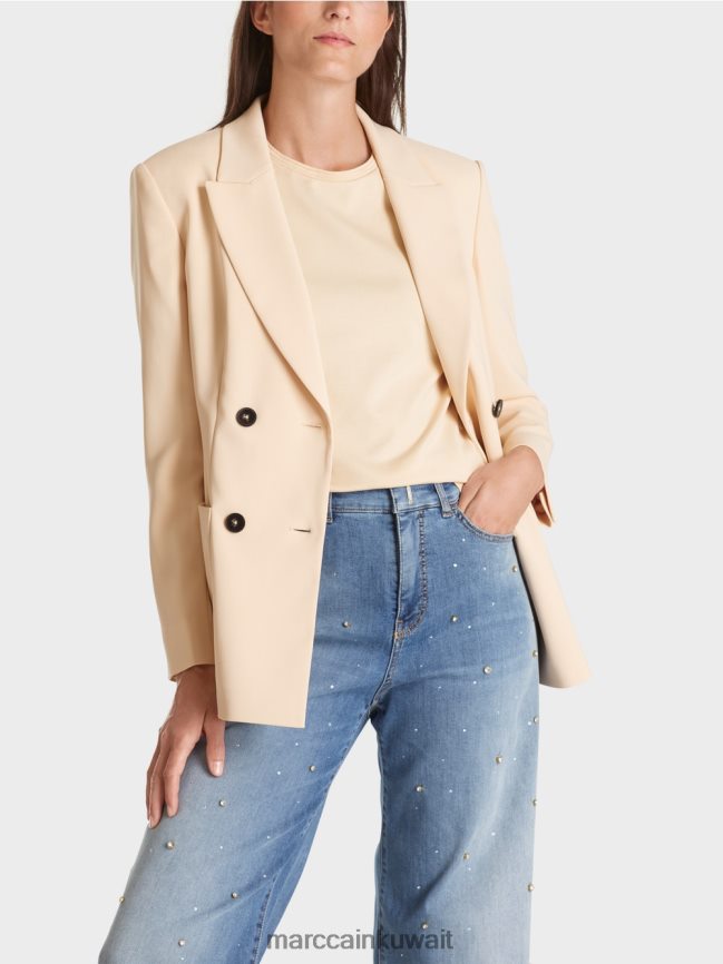 Marc Cain سترة طويلة LVN0D6160 ملابس كريم غامق