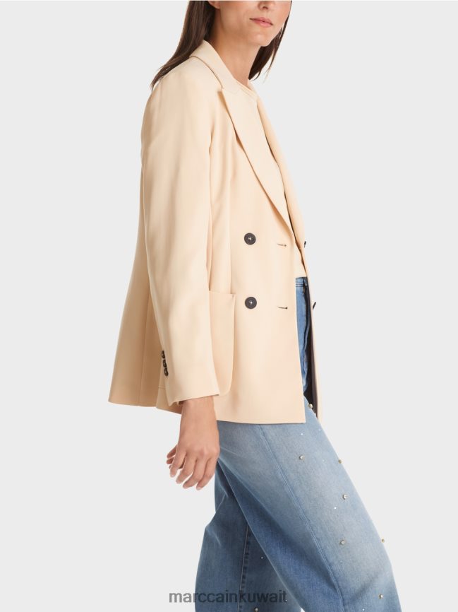 Marc Cain سترة طويلة LVN0D6160 ملابس كريم غامق