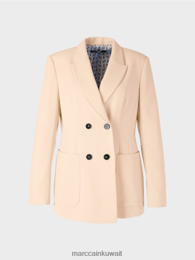 Marc Cain سترة طويلة LVN0D6160 ملابس كريم غامق