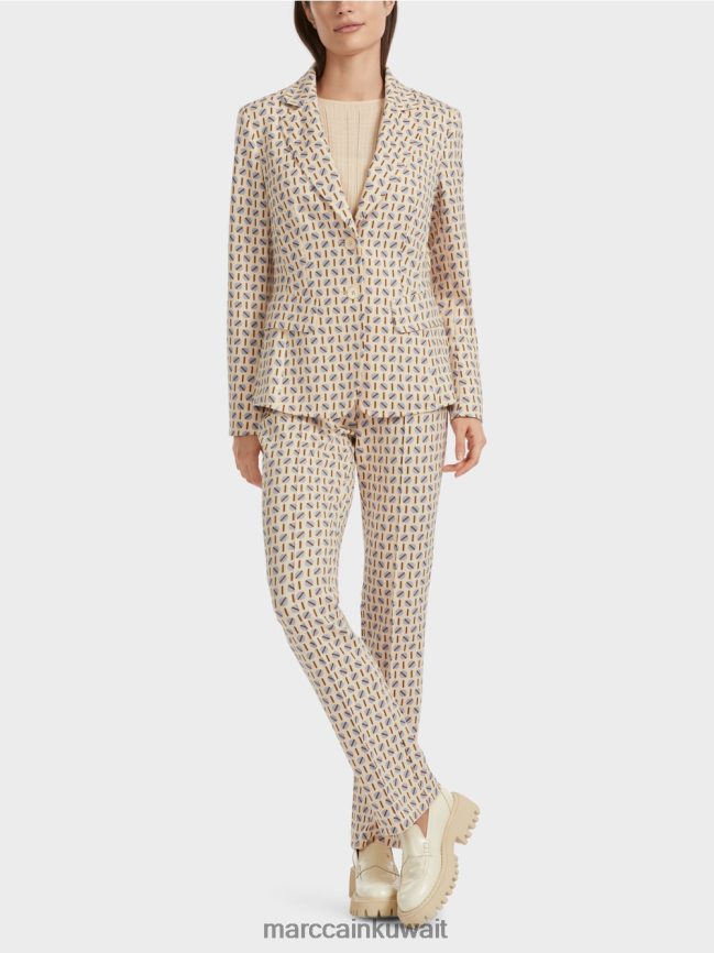 Marc Cain سترة التصميم الجرافيكي LVN0D6161 ملابس كريم غامق