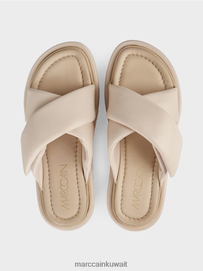 Marc Cain الصنادل مع إبزيم باللمس LVN0D61610 أحذية كريمة