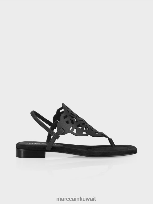 Marc Cain صنادل بمقدمة القدم مع فتحات LVN0D61611 أحذية أسود